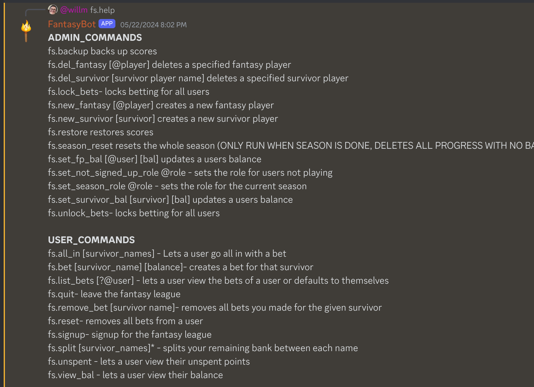 Image of Fantasy Survivor Discord Bot